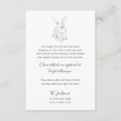 バニーの長距離のベビーシャワーの挿入物 エンクロージャーカード (正面)