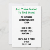 バニーはある卵のイースターエッグの狩りを隠しました 招待状 (裏面)