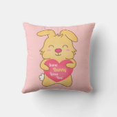 バニーはかわいいしゃれのユーモアの枕愛します クッション (裏面)