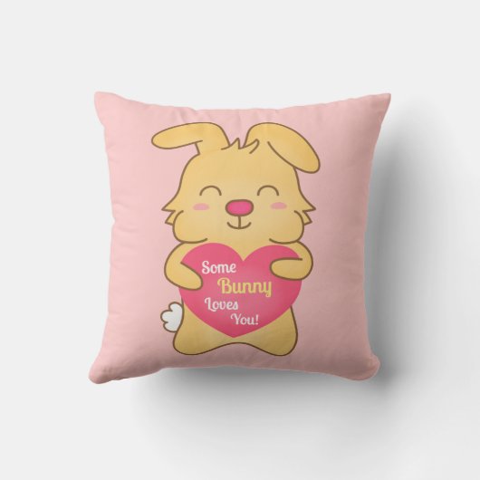 バニーはかわいいしゃれのユーモアの枕愛します クッション (裏面)