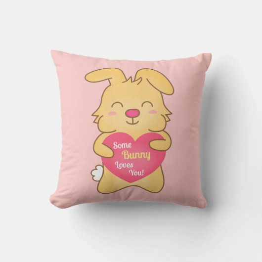 バニーはかわいいしゃれのユーモアの枕愛します クッション (正面)