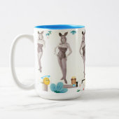 バニーはコーヒー・マグ泡立ちます ツートーンマグカップ (左)