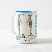 バニーはコーヒー・マグ泡立ちます ツートーンマグカップ (正面左)