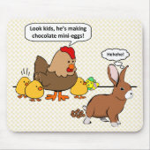 バニーはチョコレートウンチにおもしろいな漫画をします マウスパッド (正面)