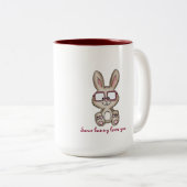 バニーはマグ-バニーとのかわいいデザイン愛します ツートーンマグカップ (正面右)