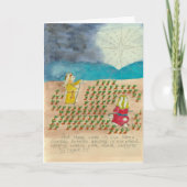 バニーは水彩画のクリスマスカードを導きます シーズンカード (正面)