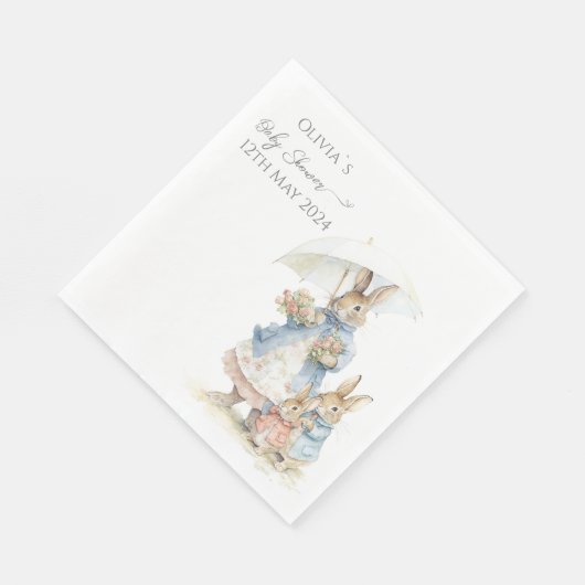 バニーは赤ちゃんシャワーをミイラ スタンダードランチョンナプキン (角)