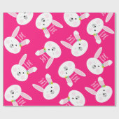 バニーは1つのかわいいウサギの第1誕生会です ラッピングペーパー (フラット)