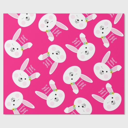 バニーは1つのかわいいウサギの第1誕生会です ラッピングペーパー (フラット)
