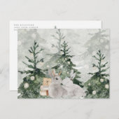 バニーよくはしゃぐラビットクリスマスホリデー ポストカード (正面/裏面)