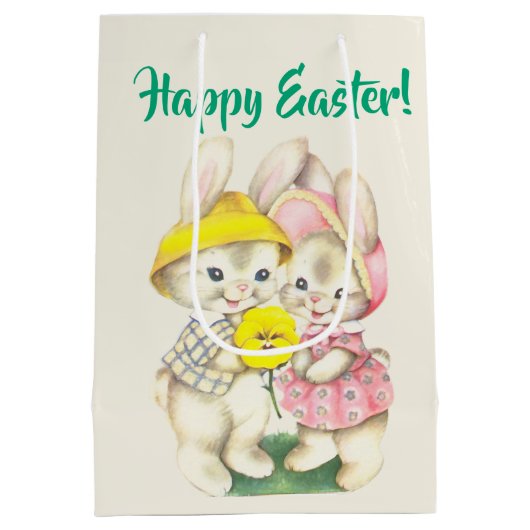 バニーをテーマにしたイースター抱き枕で最適なお菓子 ミディアムペーパーバッグ (裏面)