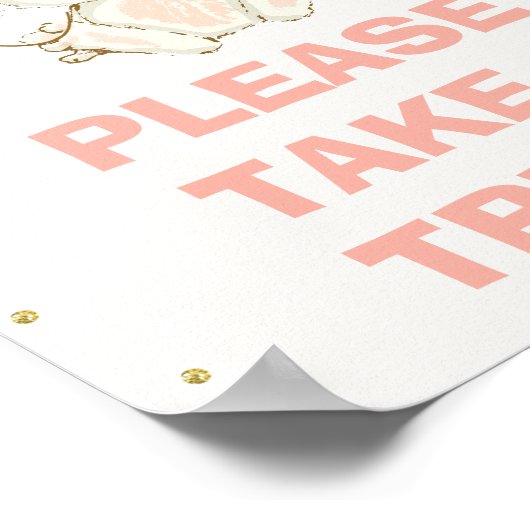 バニーをテーマにした誕生日パーティーのサイン ポスター (角)