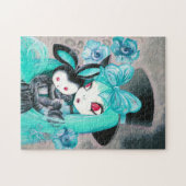 バニーを持つ甘いゴシック様式女の子 ジグソーパズル (横)