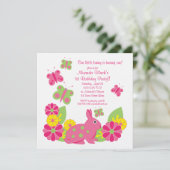 バニーアンドバタフライガールズ誕生日招待状 招待状 (スタンド正面)