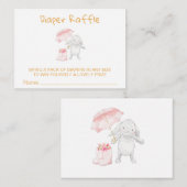 *~*バニーアンブレラブーツフラワーピンクおむつラッフル エンクロージャーカード (正面/裏面)