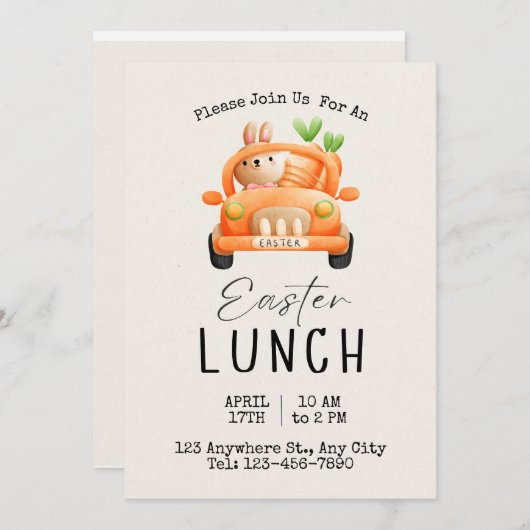 バニーイヤーイースターエッグ狩りブランチ 招待状 (正面/裏面)