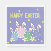 バニーイヤーエッグハッピーイースターナプキンス（紫） スタンダードランチョンナプキン (正面)