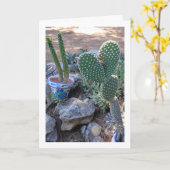 バニーイヤーサボテンとエバのピンサボテン工場 カード (黄色い花)