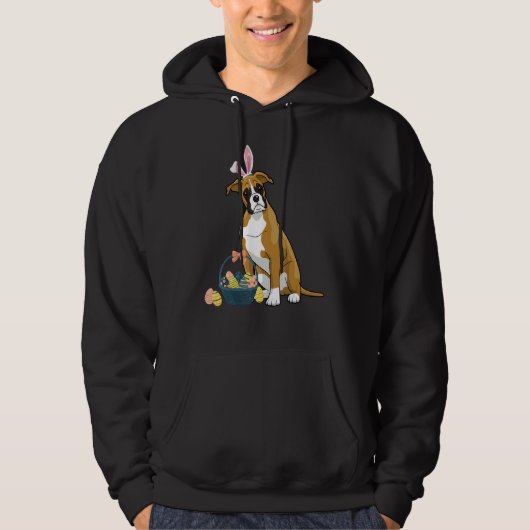 バニーイヤーズBoxer Dog Cute Doge Rabbit パーカ (正面)