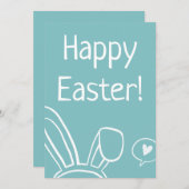 バニーイヤーラブ文字タイポグラフィミニマルモダン シーズンカード (正面/裏面)