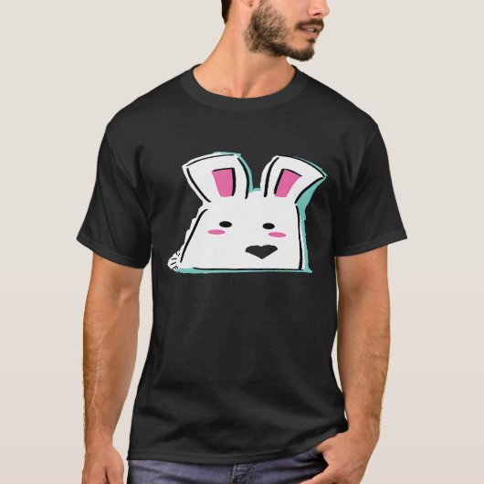 バニーイラストレーションかわいいウサギかわいい Tシャツ (正面)