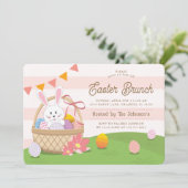 バニーインアバスケットイースターブランチの休日招待状 招待状 (スタンド正面)