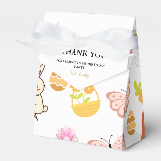 バニーイースターありがとう誕生日パーティーの好意 フェイバーボックス (正面サイド)