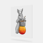バニーイースターイースターエッグシェフ アクリルサイン (傾斜)