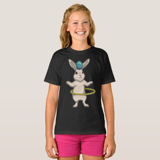 バニーイースターイースターエッグフィットネス Tシャツ (正面フル)