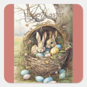 バニーイースターエッグフォレスト スクエアシール (正面)