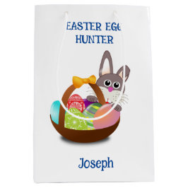 バニーイースターエッグ狩りバスケット ミディアムペーパーバッグ