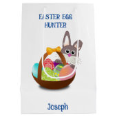 バニーイースターエッグ狩りバスケット ミディアムペーパーバッグ (裏面)