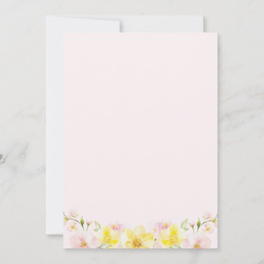 バニーイースターガールベビーシャワー招待状 招待状 (裏面)