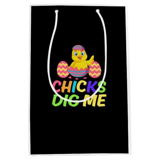 バニーイースターデザイン ミディアムペーパーバッグ (正面)