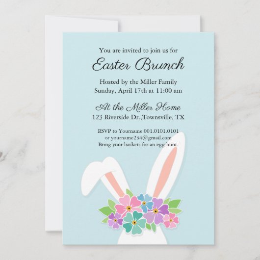 バニーイースターパーティの招待状 招待状 (正面)