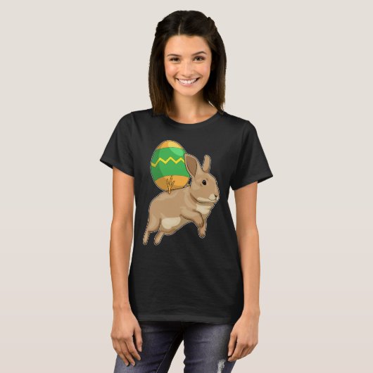 バニーイースターライディングイースターエッグ Tシャツ (正面フル)