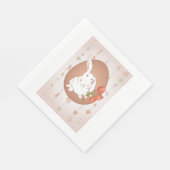 バニーウィズチューリップ春ホリデーラビット スタンダードランチョンナプキン (角)