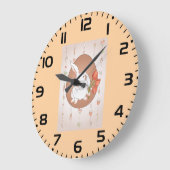 バニーウィズチューリップ春ホリデーラビット ラージ壁時計 (傾斜)