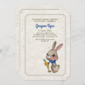 バニーウィズブルーボウ招待状 招待状 (正面/裏面)