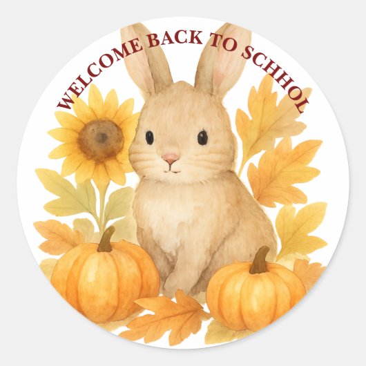 バニーウェルカム新学期 ラウンドシール (正面)