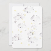 バニーウォーターカラーエレガントかわいい男の子の赤ちゃんシャワー 招待状 (裏面)