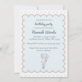 バニーウォーターカラーバルーンパーティの招待状 招待状 (正面)