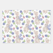 バニーウォーターカラー春ベリー ラッピングペーパーシート (正面)