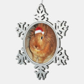 バニーウサギのサンタの非難のオーナメント スノーフレークピューターオーナメント (右)