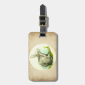 バニーウサギのタンののどの革 ラゲッジタグ (正面縦)