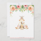 バニーウサギのベビーシャワーの森林Bohoの種族の女の子 招待状 (裏面)