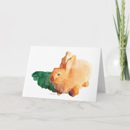 バニーウサギの水彩画の挨拶状 カード