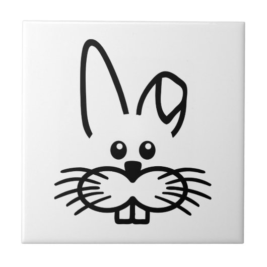 バニーウサギの顔 タイル (正面)
