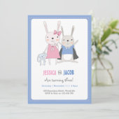 バニーウサギは誕生日の招待状を結び付けます 招待状 (スタンド正面)