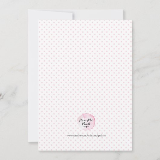 バニーウサギは誕生日の招待状を結び付けます 招待状 (裏面)